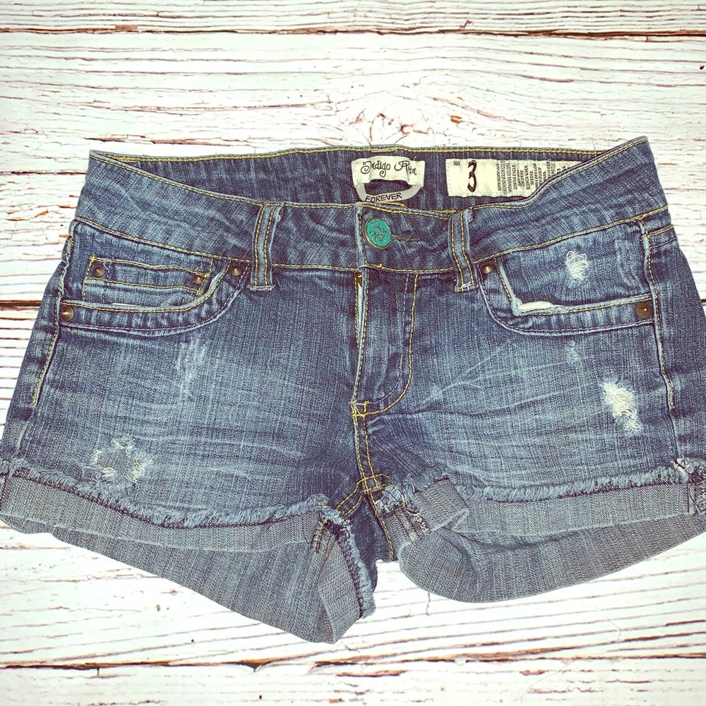 Indigo Rein Distressed Jean Shorts Denim Size 3